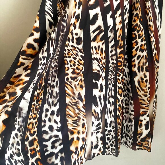 NWOT Kobi Halperin Silk Animal Print A-Line Midi Skirt - Picture 3 of 8